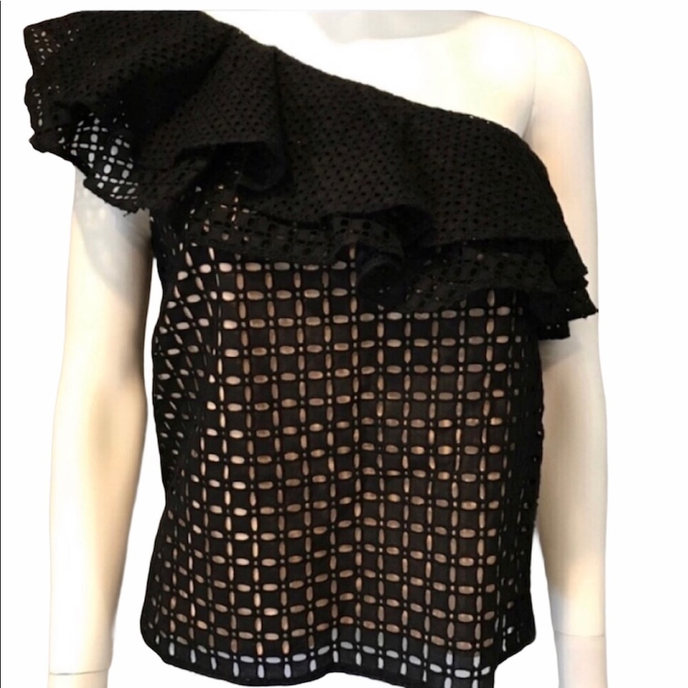 SALE NWT J. CREW eyelet one shoulder ruffle top 2P